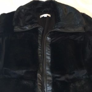 Faux fur, faux leather & fleece super warm jacket!